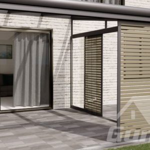 Gumax® Shading Panel Rahmen Matt Anthrazit Lamellen Mattes Graubeige Höhe 2700 mm