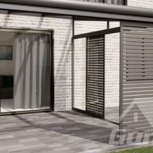 Gumax® Shading Panel Rahmen Matt Anthrazit Lamellen Mattes Graualuminium Höhe 2700 mm